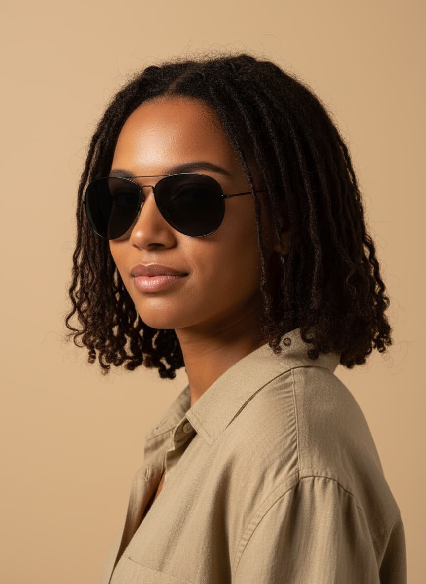 Modèle Créole portant les lunettes LOOKA
